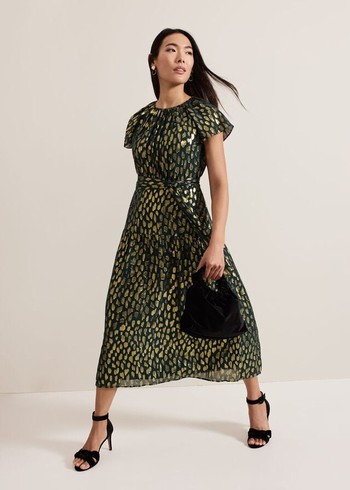 Phase Eight Lilani Shimmer Dress Green Canada | AHVWYK-821